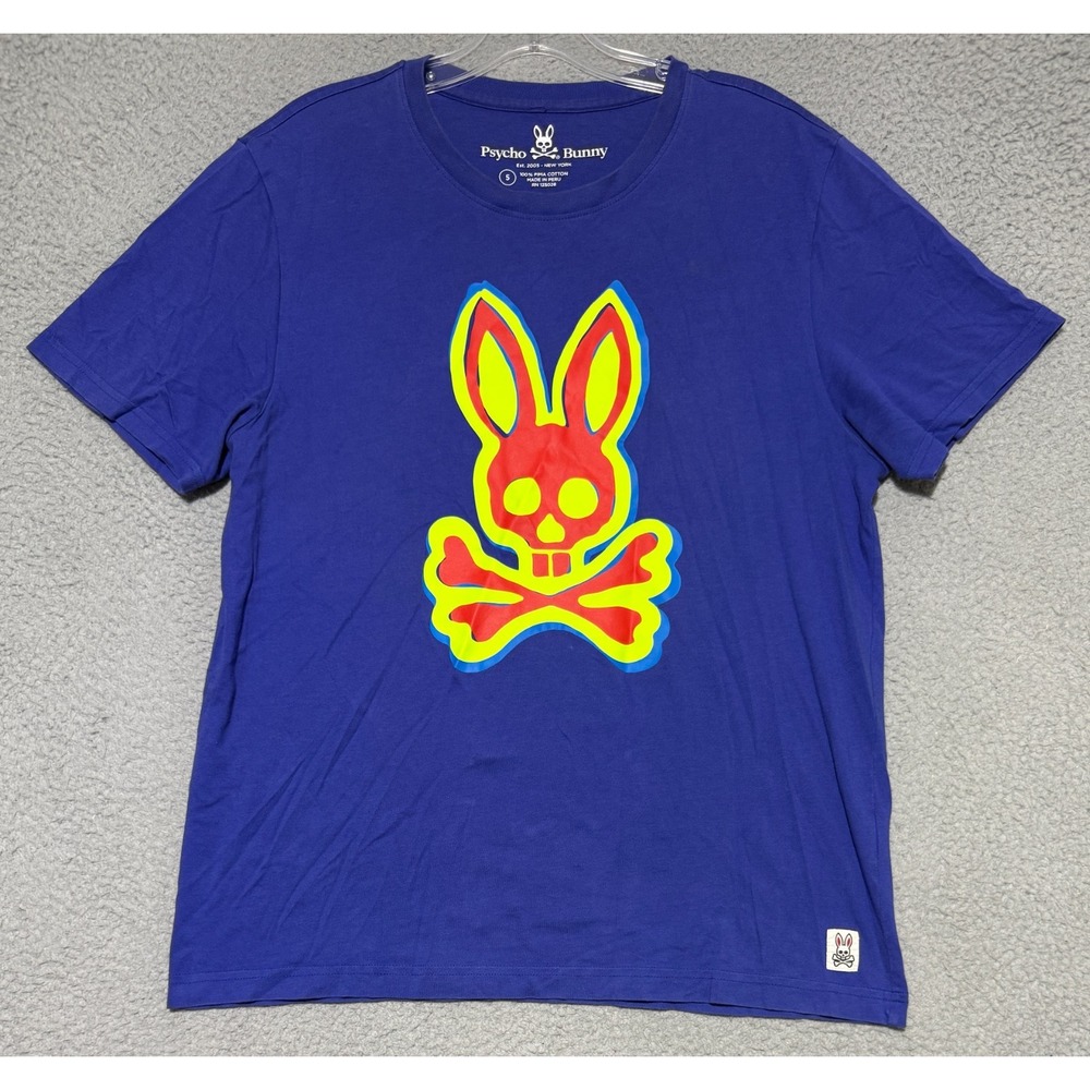 Psycho Bunny Big Logo 100% Pima Cotton t-shirt size 5 Large Purple